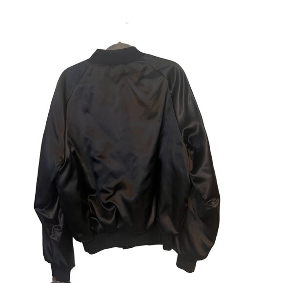 TRUE VINTAGE Herman Joseph's Black Satin Jacket on King Louie Union Made Tag - Picture 2 of 7